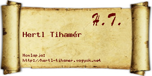 Hertl Tihamér névjegykártya